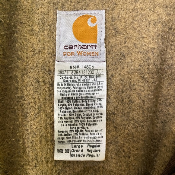 VINTAGE carhartt Dark Brown Sun Faded Canvas Lined Chore Utility Barn Jacket L - Picture 3 of 13